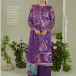 Lawn dress with chiffon Dopatta -Indigo
