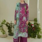 Lawn dress with chiffon Dopatta -French
violet
