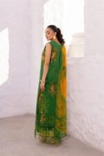 Lawn dress with chiffon Dopatta - Green - Image 3