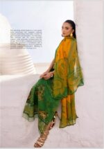 Lawn dress with chiffon Dopatta - Green - Image 2