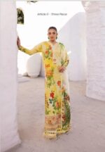 Lawn dress with chiffon Dopatta - Lemon Yellow