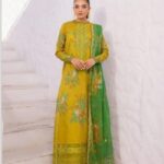 Lawn dress with chiffon Dopatta - Mustard Yellow