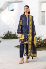 Lawn dress with Cationic chiffon Dopatta -