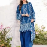 Lawn dress with Cationic chiffon Dopatta -