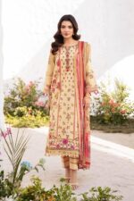 Lawn dress with Cationic chiffon Dopatta -