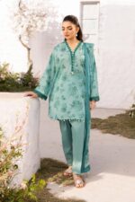 Lawn dress with Cationic chiffon Dopatta -