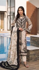 3ps-Unstiched pakistani lawn dress