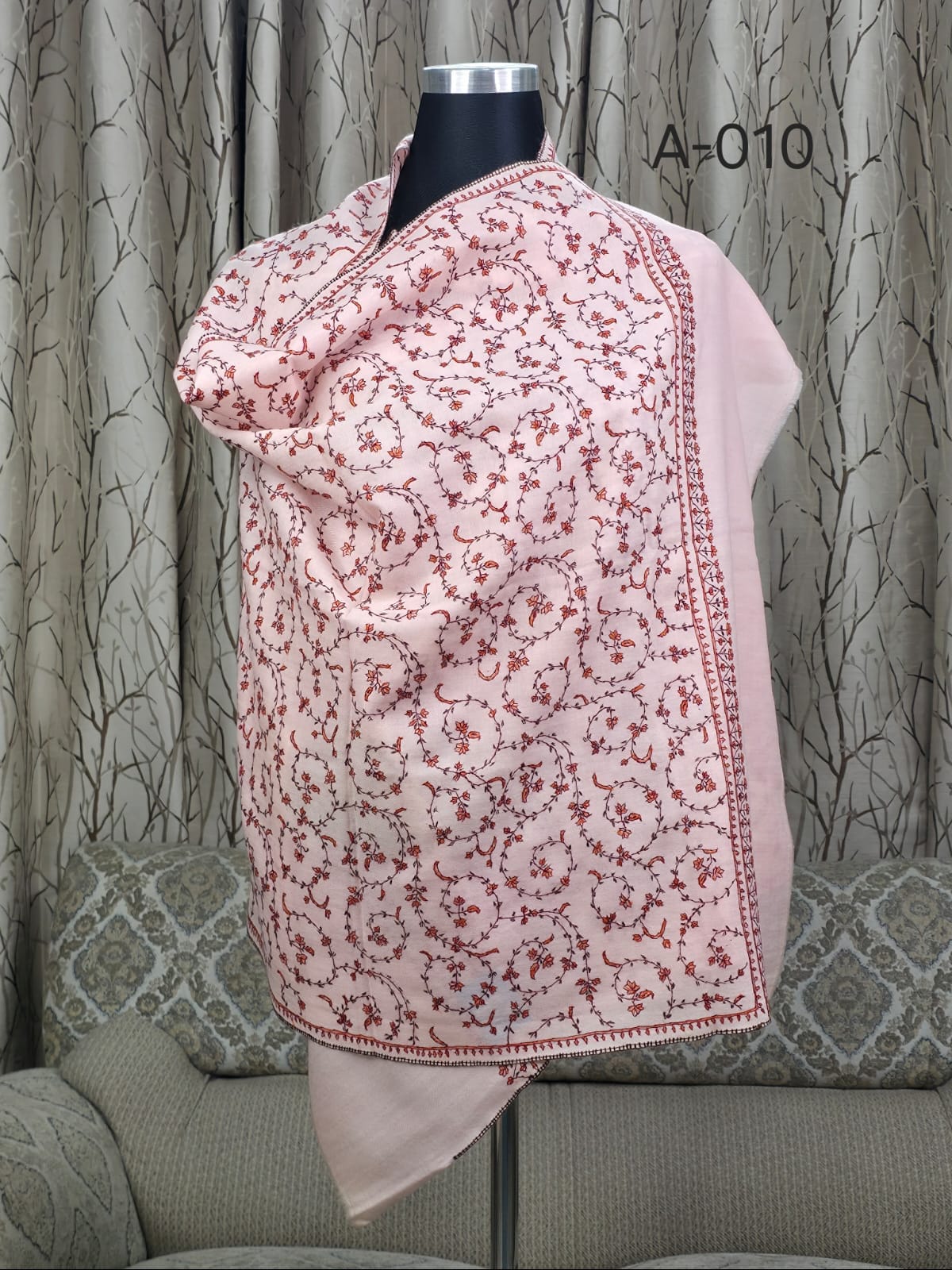 A-010 Semi Pashmina Jali shawl - Image 1